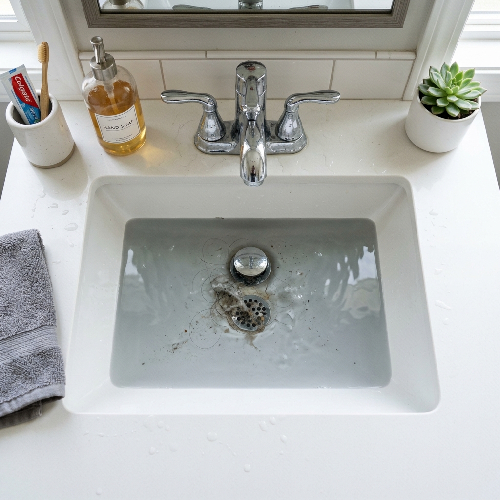 Slow drain in bathroom sink — how to prevent clogs