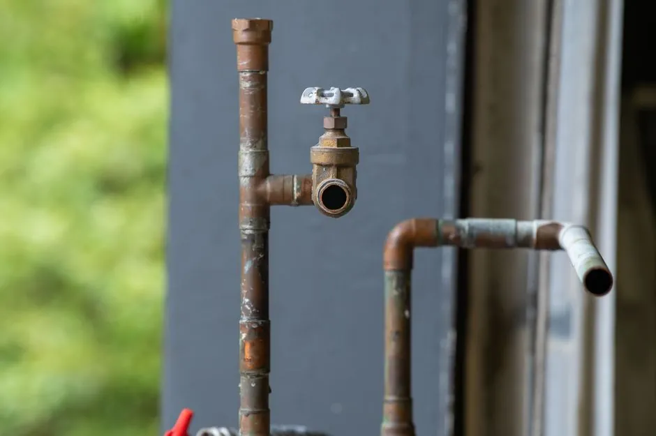 Corroded galvanized pipes causing brown water from faucet