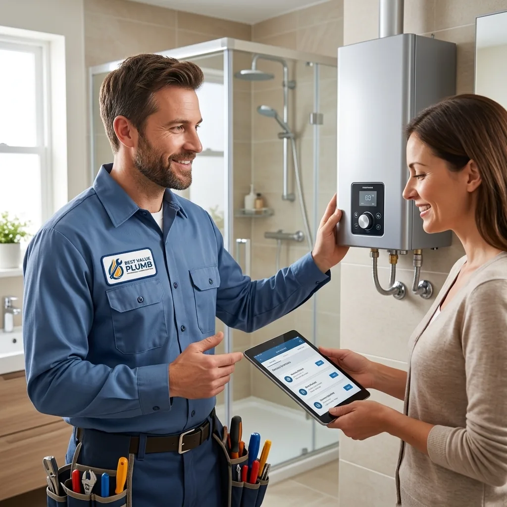 Plumber cost in Knoxville TN: discussing repair pricing with a homeowner