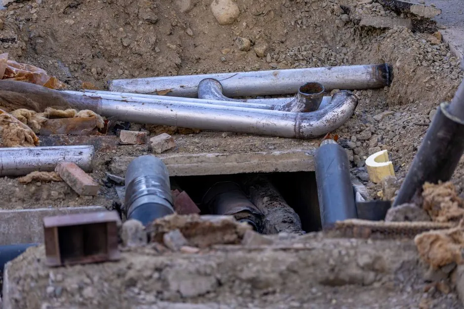 Soggy yard: signs of a main water line leaking underground