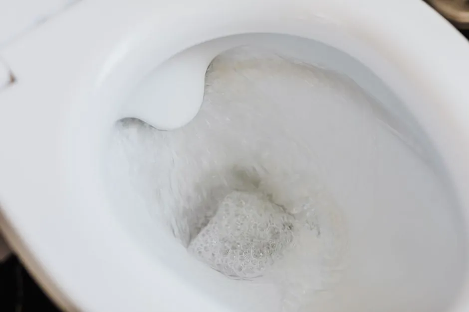 Toilet bubbles when flushed: bubbling water indicating a vent issue